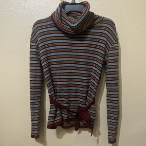 Vintage Striped Belted Women’s Small Sweater